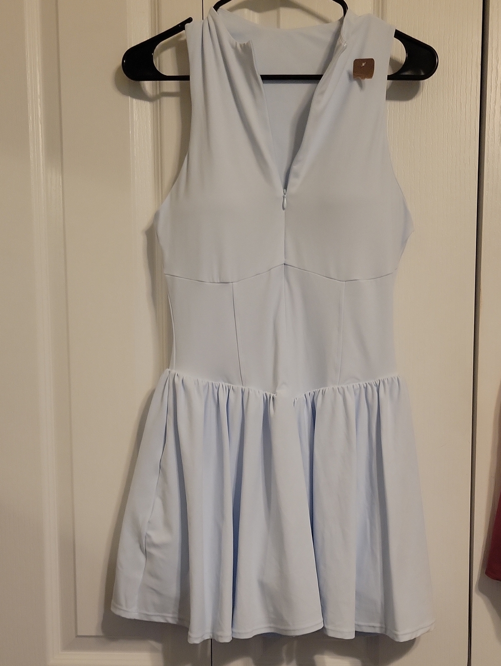 Light Blue Women's Sleeveless Fit-and-Flare Dress W Builtin Shorts